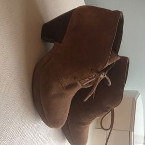Trendy brushed suede lace up bootie
